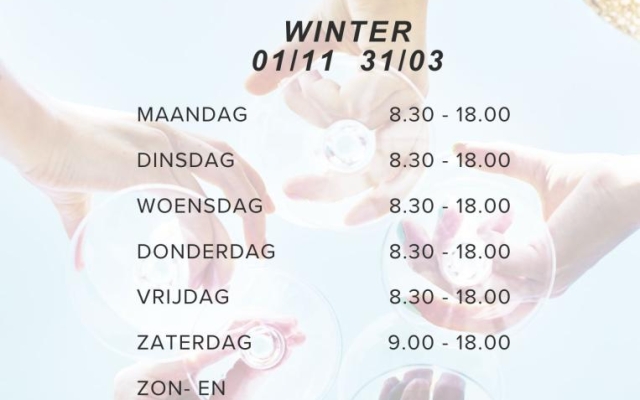 Openingsuren tijdens de winterperiode